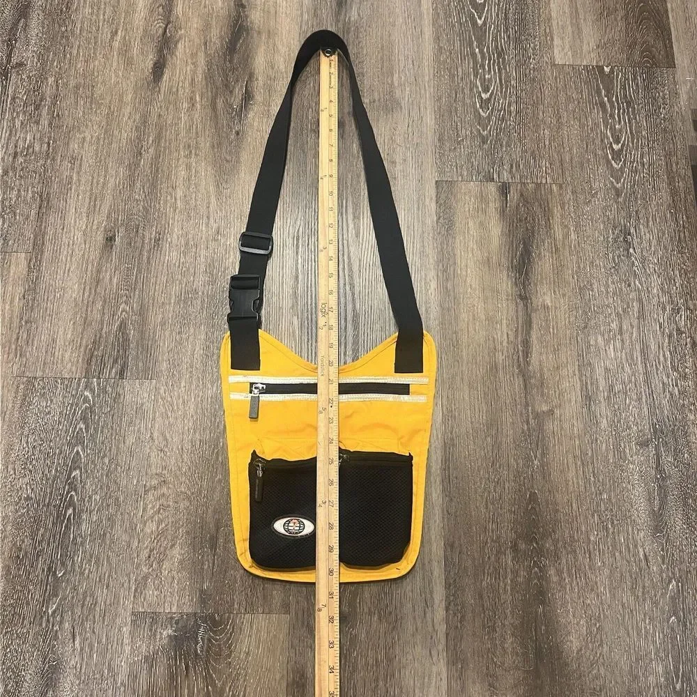 Vintage GUESS Sling Bag Shoulder Crossbody Yellow RARE Cargo Unisex Utility Pack